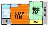 岡本ビル 1LDKの間取り