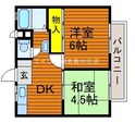 高見ハイツBの間取図