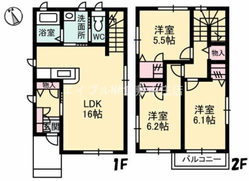 間取図 アネモス　B棟