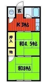 コーポ８５南棟 2Kの間取り