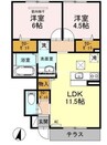 パークタウン・駅北 2LDKの間取り