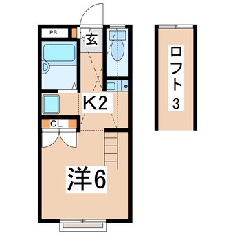 間取図 東北新幹線（東北地方）/郡山駅 バス15分第五中学校下車:停歩1分 2階 築25年