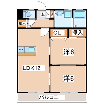 間取図 東北新幹線（東北地方）/郡山駅 バス10分太田西ノ内病院前下車:停歩5分 2階 築29年