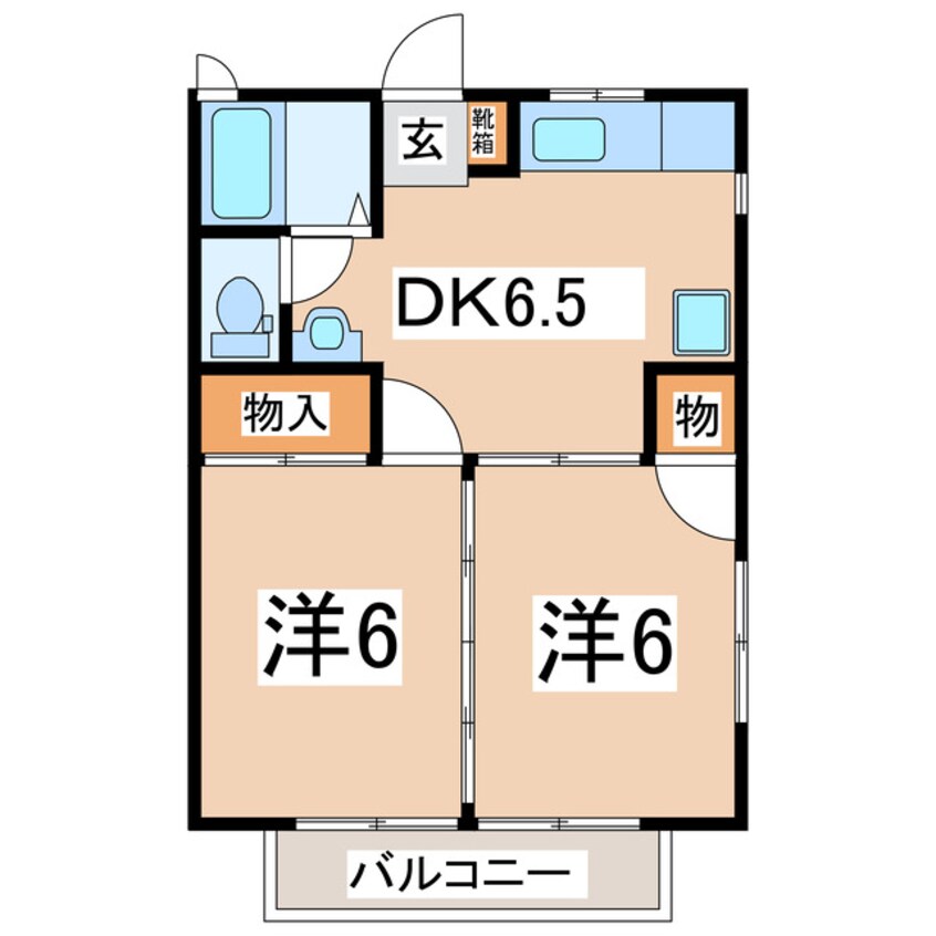 間取図 東北新幹線（東北地方）/郡山駅 バス25分富田小学校下車:停歩11分 2階 築37年