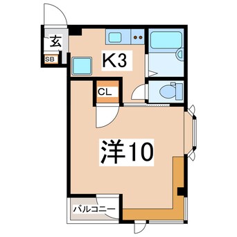 間取図 東北新幹線（東北地方）/郡山駅 バス14分第一中学校南下車:停歩2分 3階 築34年