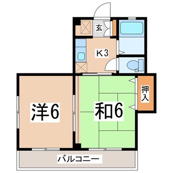 間取図 東北新幹線（東北地方）/郡山駅 バス10分安積黎明高校前下車:停歩6分 2階 築42年