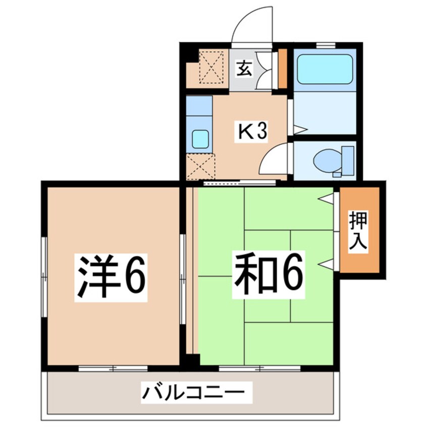 間取図 東北新幹線（東北地方）/郡山駅 バス10分安積黎明高校前下車:停歩6分 2階 築42年