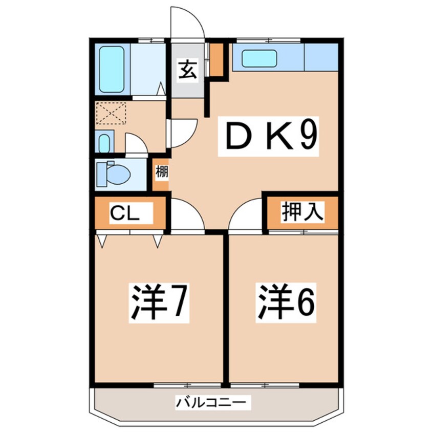 間取図 東北新幹線（東北地方）/郡山駅 バス19分成山公園前下車:停歩4分 2階 築37年