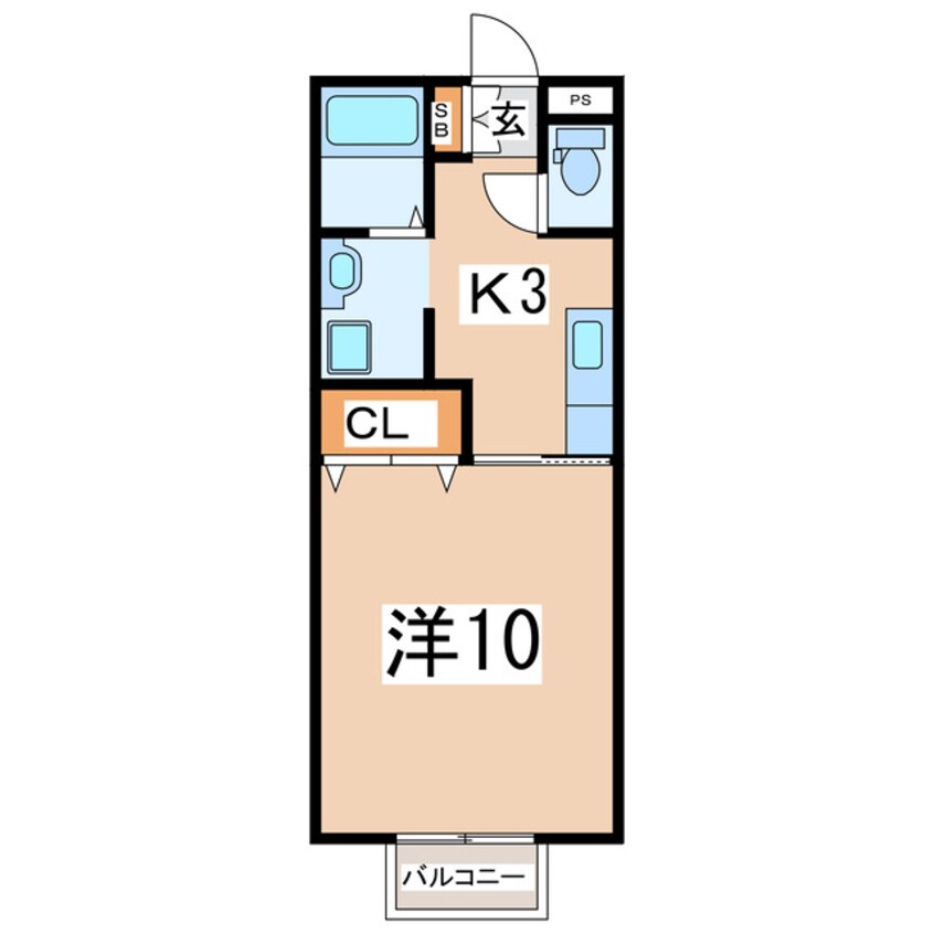 間取図 磐越西線<森と水とロマンの鉄道>/郡山富田駅 徒歩5分 1階 築25年