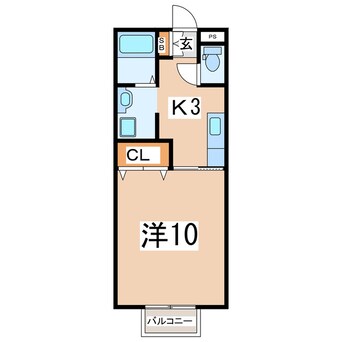 間取図 磐越西線<森と水とロマンの鉄道>/郡山富田駅 徒歩5分 1階 築25年