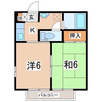 間取図 磐越西線<森と水とロマンの鉄道>/郡山富田駅 徒歩2分 1階 築22年