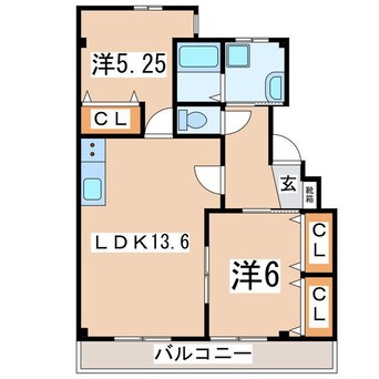 間取図 東北新幹線（東北地方）/郡山駅 バス10分深沢下車:停歩2分 2階 築35年