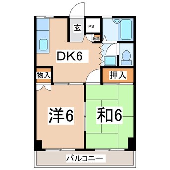 間取図 東北新幹線（東北地方）/郡山駅 バス15分朝日3丁目下車:停歩5分 2階 築34年