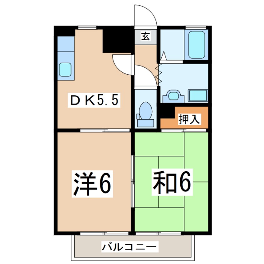 間取図 東北新幹線（東北地方）/郡山駅 バス28分西ノ宮下車:停歩6分 2階 築28年