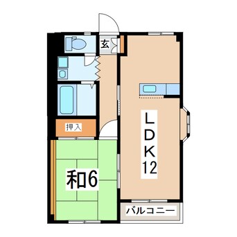 間取図 東北新幹線（東北地方）/郡山駅 バス17分テニスコート下車:停歩5分 1階 築27年