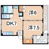 東北本線/郡山駅 徒歩31分 1階 築22年 2DKの間取り