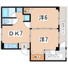 東北本線/郡山駅 徒歩31分 2階 築23年 2DKの間取り