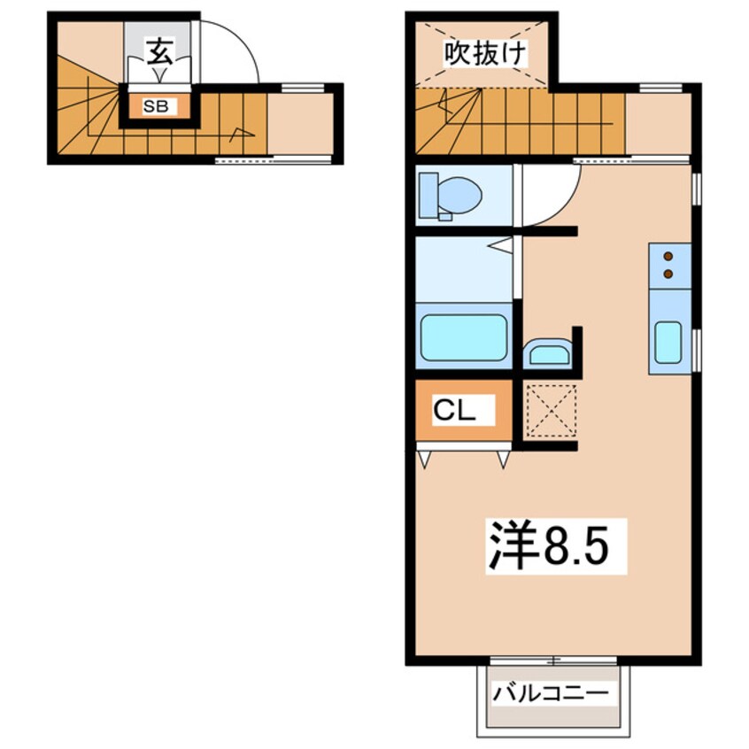 間取図 東北新幹線（東北地方）/郡山駅 バス20分下亀田下車:停歩7分 2階 築8年