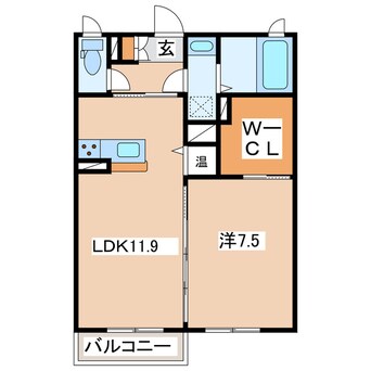 間取図 東北本線/郡山駅 徒歩22分 1階 築6年