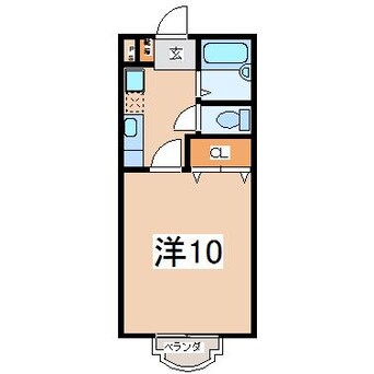 間取図 東北本線/郡山駅 徒歩22分 2階 築26年