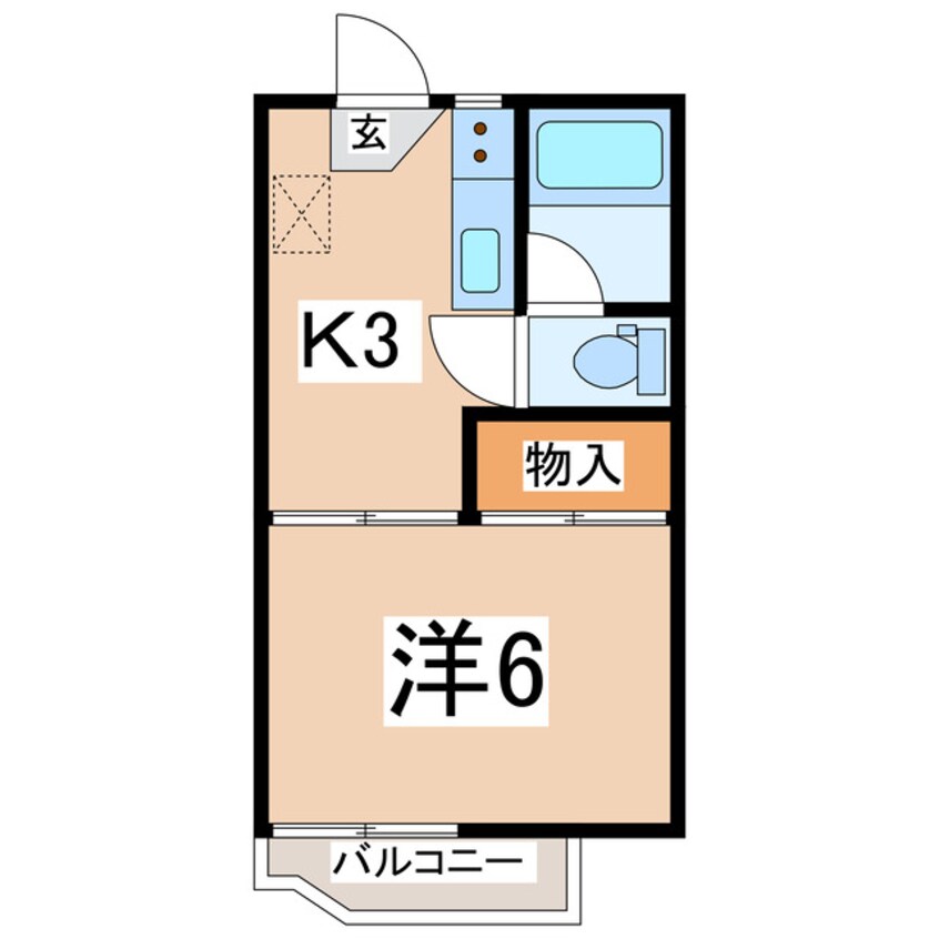 間取図 磐越西線<森と水とロマンの鉄道>/郡山富田駅 徒歩25分 2階 築43年