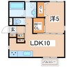 東北本線/郡山駅 徒歩23分 2階 築9年 1LDKの間取り