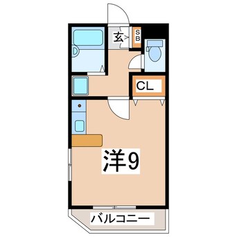 間取図 東北本線/郡山駅 徒歩14分 3階 築27年