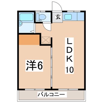 間取図 東北本線/郡山駅 バス10分久保田変電所下車:停歩7分 2階 築39年