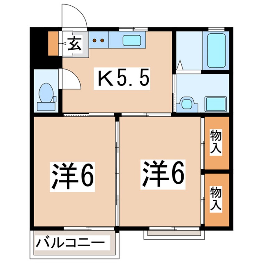 間取図 東北新幹線（東北地方）/郡山駅 バス14分菜根1丁目下車:停歩9分 1階 築28年