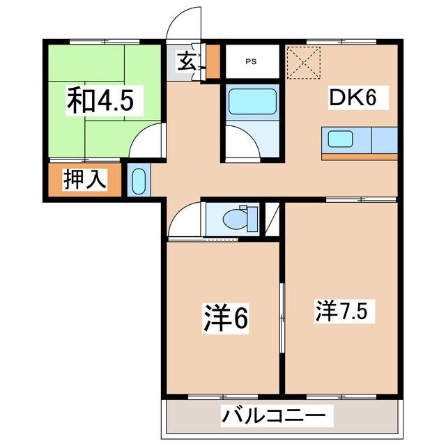 間取り図 東北新幹線（東北地方）/郡山駅 バス15分桜小学校下車:停歩3分 2階 築45年