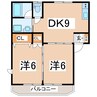 東北本線/郡山駅 バス:10分:停歩8分 2階 築22年 2DKの間取り