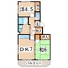 磐越西線<森と水とロマンの鉄道>/郡山富田駅 徒歩25分 5階 築47年 2DKの間取り