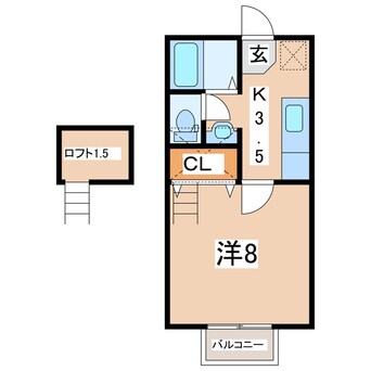 間取図 東北新幹線（東北地方）/郡山駅 バス25分自衛隊下車:停歩5分 2階 築25年