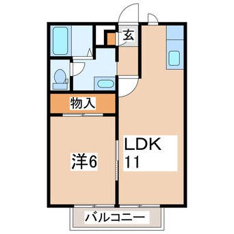 間取図 東北本線/郡山駅 バス16分安積二丁目下車:停歩9分 2階 築26年