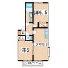 磐越西線<森と水とロマンの鉄道>/郡山富田駅 徒歩15分 2階 築23年 2LDKの間取り