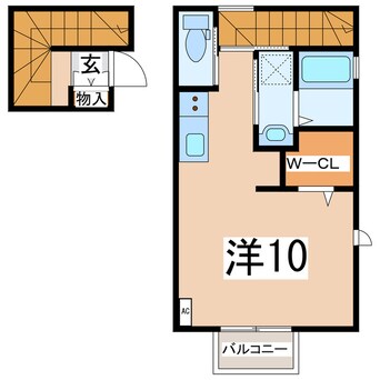 間取図 磐越西線<森と水とロマンの鉄道>/郡山富田駅 徒歩39分 2-2階 築4年