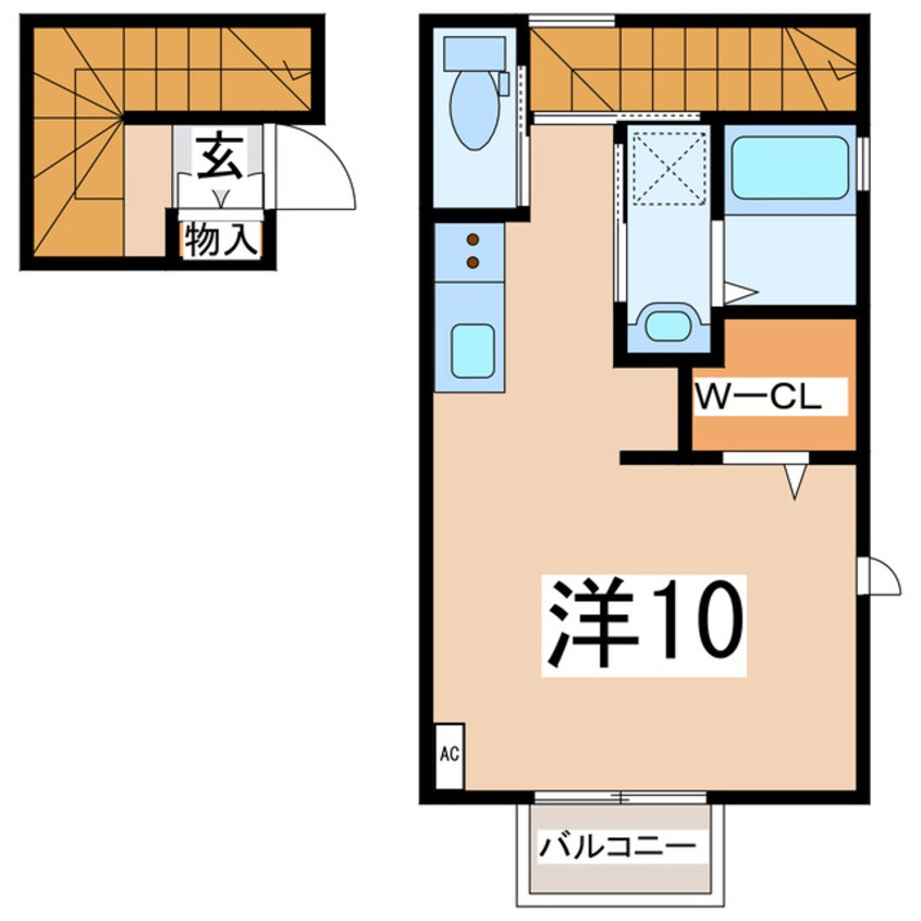 間取図 磐越西線<森と水とロマンの鉄道>/郡山富田駅 徒歩39分 2-2階 築4年