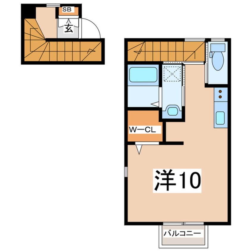 間取図 磐越西線<森と水とロマンの鉄道>/郡山富田駅 徒歩39分 2-2階 築4年