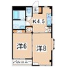 東北新幹線（東北地方）/郡山駅 徒歩42分 3-3階 築24年 2Kの間取り