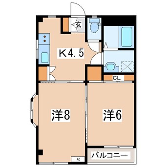 間取図 東北新幹線（東北地方）/郡山駅 徒歩42分 2階 築23年