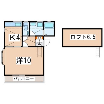 間取図 磐越西線<森と水とロマンの鉄道>/郡山富田駅 徒歩22分 2-2階 築28年