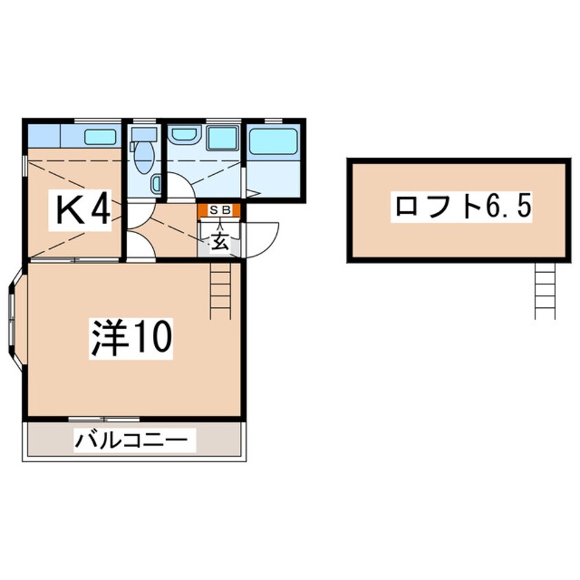 間取図 磐越西線<森と水とロマンの鉄道>/郡山富田駅 徒歩22分 2-2階 築28年