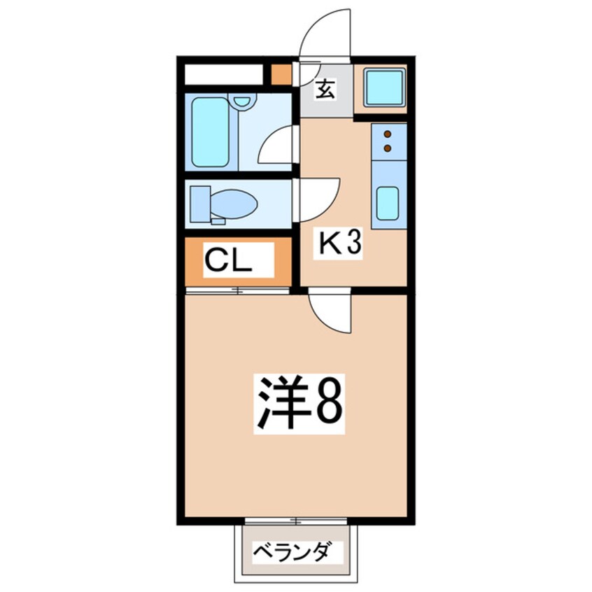 間取図 東北新幹線（東北地方）/郡山駅 バス19分第一中学校南下車:停歩2分 1階 築28年