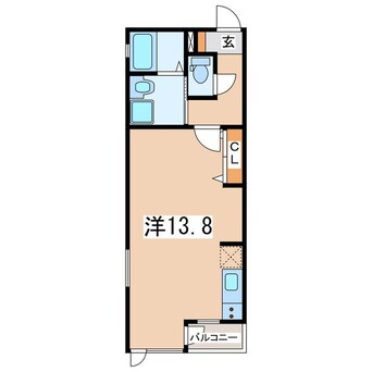 間取図 東北本線/郡山駅 徒歩25分 2階 築6年