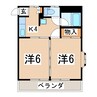 東北本線/郡山駅 徒歩27分 1階 築36年 2Kの間取り