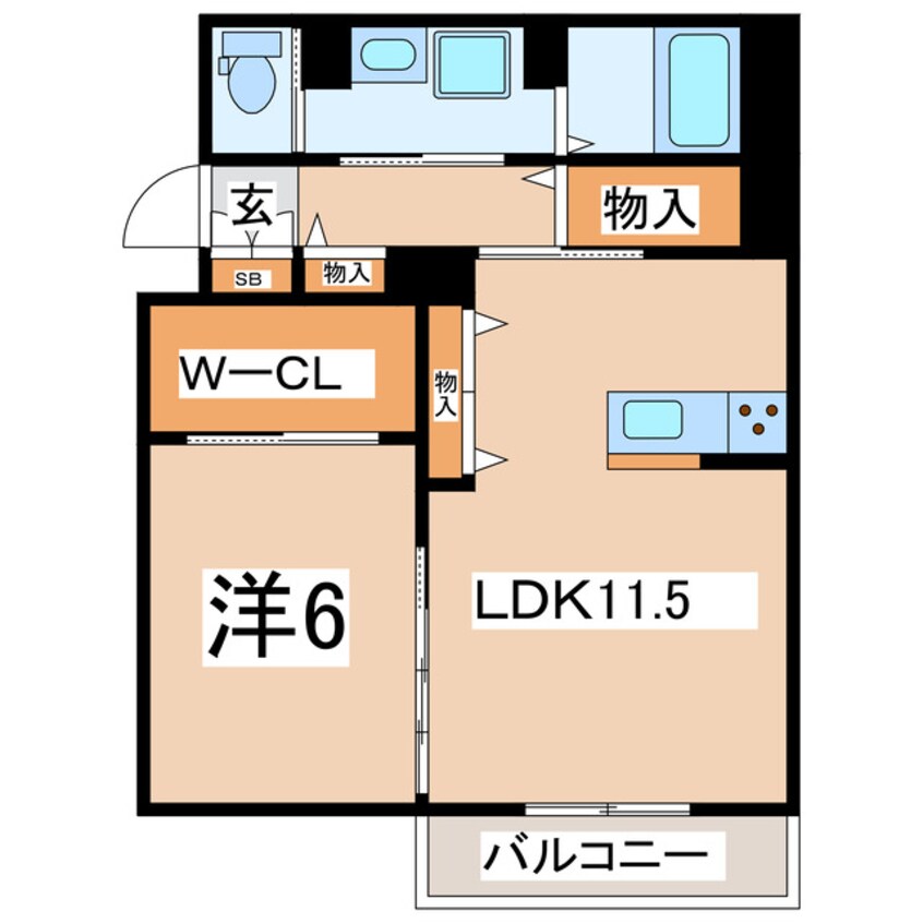 間取図 東北本線/郡山駅 徒歩15分 1階 築4年