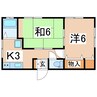 磐越西線<森と水とロマンの鉄道>/郡山富田駅 徒歩12分 1階 築28年 2Kの間取り