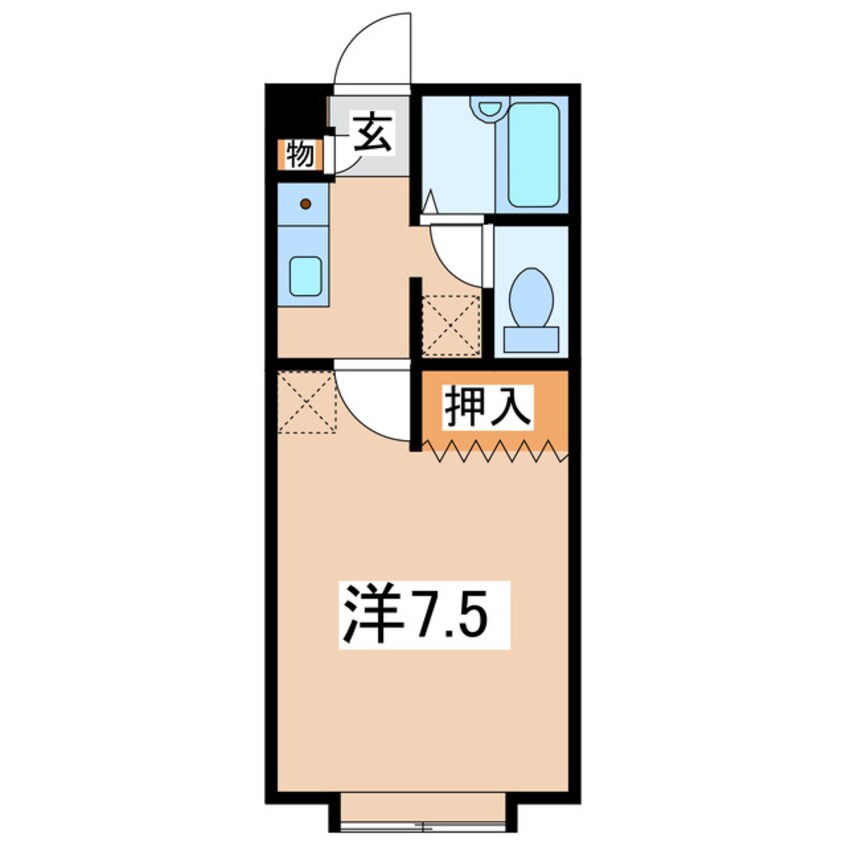 間取図 東北本線/郡山駅 徒歩35分 1階 築31年