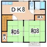 磐越西線<森と水とロマンの鉄道>/安子ケ島駅 徒歩5分 2階 築24年 2DKの間取り