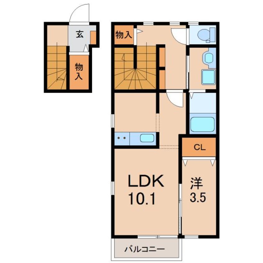 間取図 東北新幹線（東北地方）/郡山駅 バス13分大原下車:停歩4分 2階 1年未満